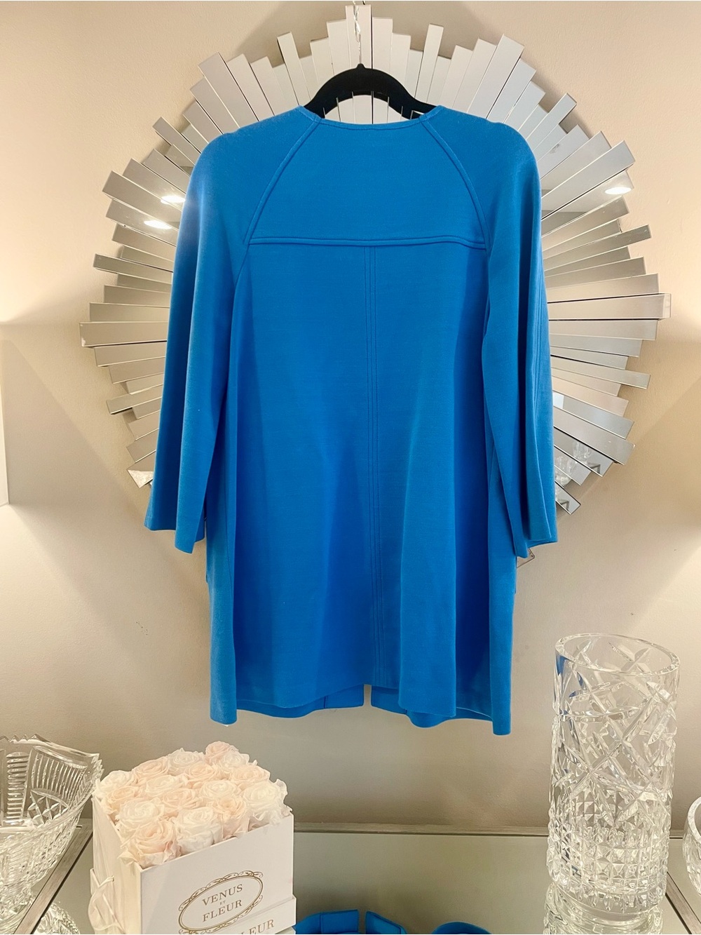 St. John Cobalt Blue Zip Front Jacket Size Medium - Picture 3 of 3